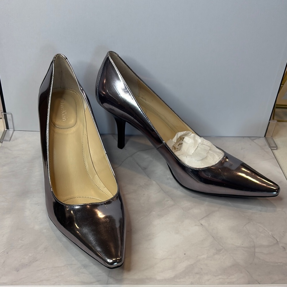 Calvin Klein Silver Stiletto Heels
